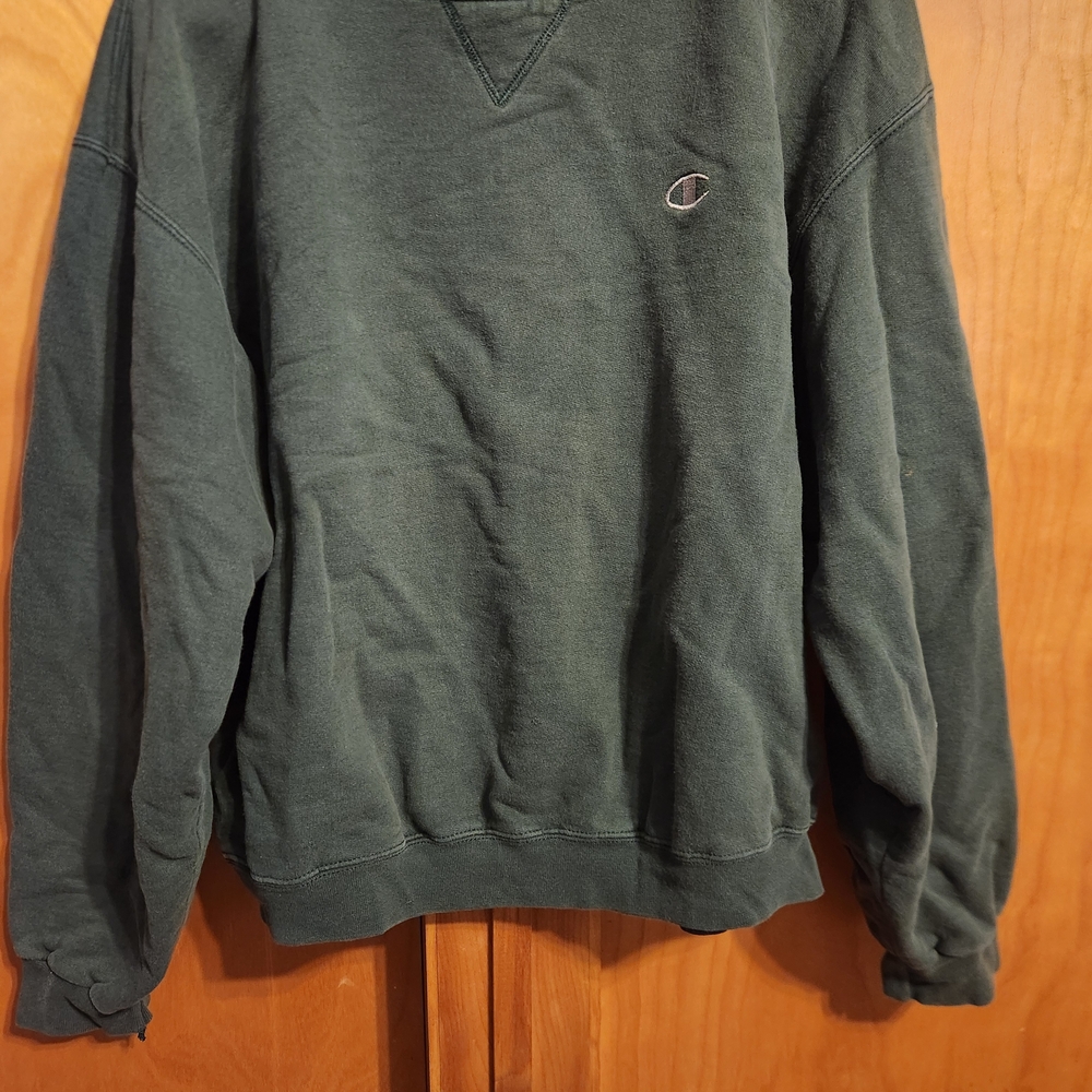 Vintage Champion Men's Forest Green Crewneck Sweater Size Large